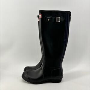 Hunter Womens Size 8 Rain Boots Black Original Tall Rubber